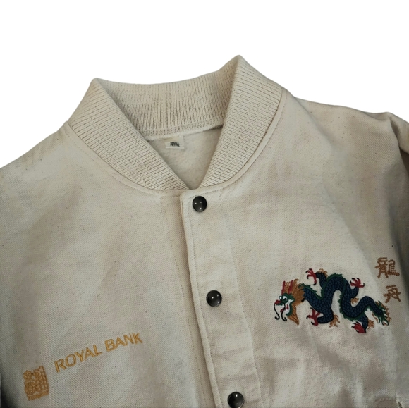 Vintage x 80s RBC ROYAL BANK Year of the Dragon Promo Varsity Jacket - Picture 11 of 11